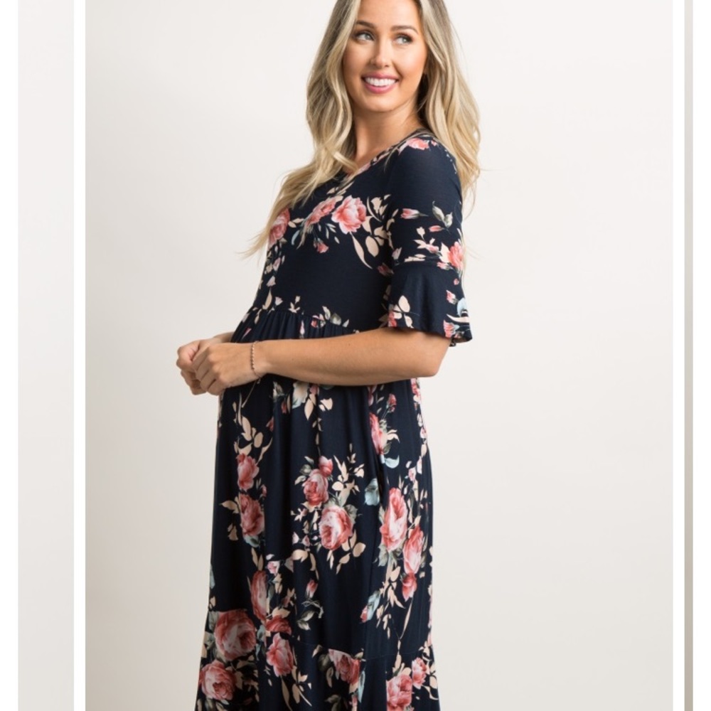 Pink Blush Maternity floral dress NWT - medium